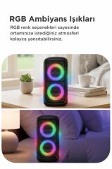 Bluetooth Hoparlör Telefon Tutacaklı Rgb Işıklı Speaker KTS-1296 Siyah