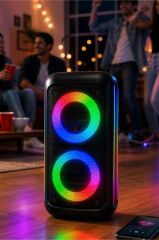 Bluetooth Hoparlör Telefon Tutacaklı Rgb Işıklı Speaker KTS-1296 Siyah
