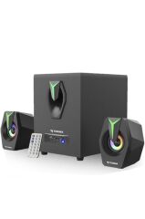 Bilgisayar Hoparlörü Rgb Işıklı 2in1 Subwoofer Bluetooth Hoparlör Speaker D38 Siyah