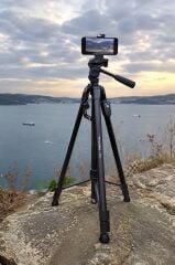 Tripod Profesyonel Kumandalı Su Terazili 1.2M Telefon Tutucu 8830 Siyah