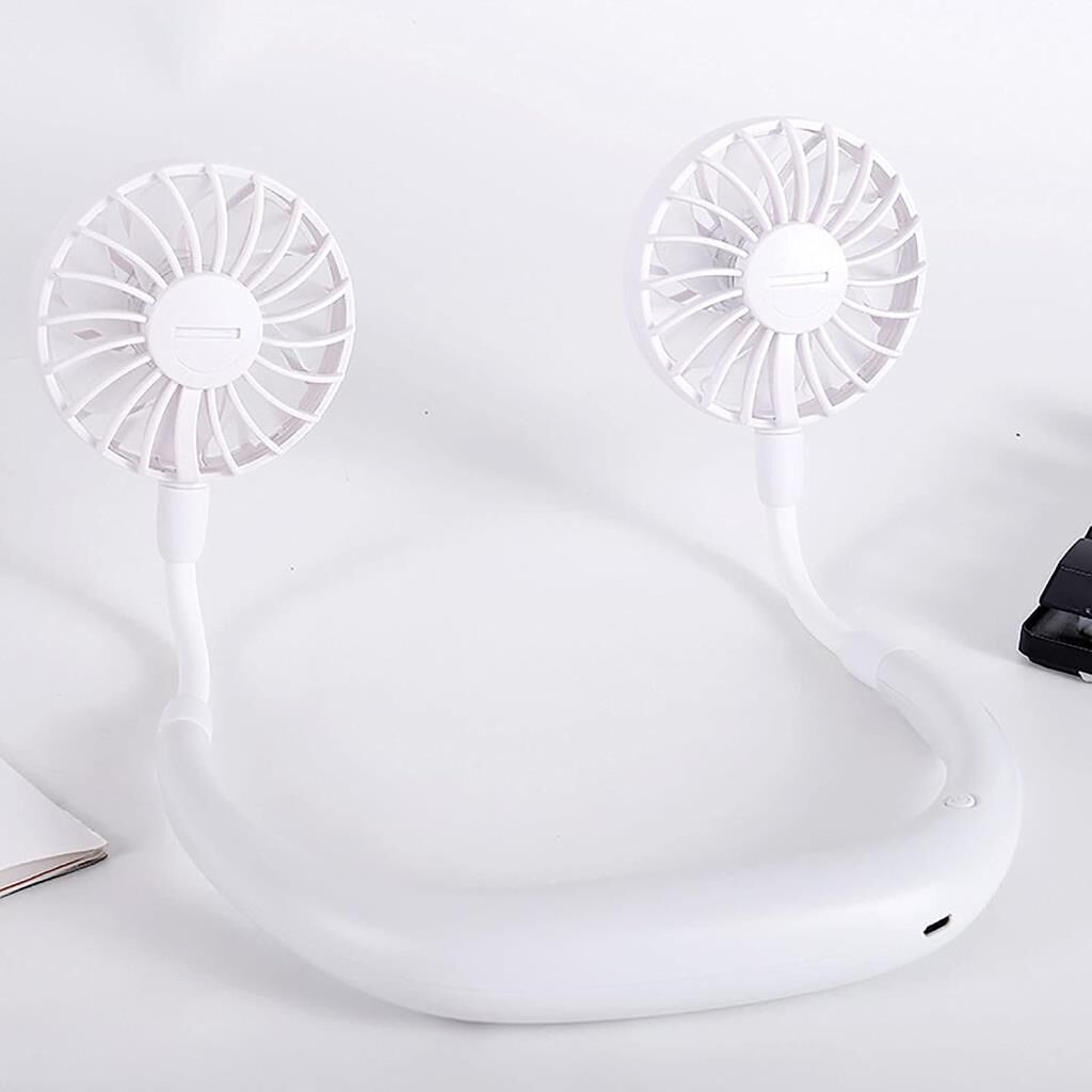 Torima F-04 Hands-Free Neck-Mounted Rechargeable 3-Speed Fan Air Conditioner Cooler Fan White