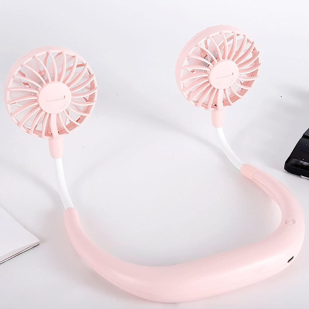 Vantilatör 3 Kademeli Eller Serbest Boyuna Asılabilir Şarjlı Klima Soğutucu Fan F04 Pembe