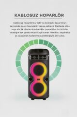 Bluetooth Hoparlör Rgb Işıklı Mikrofonlu Taşınabilir Speaker D41 Siyah