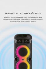 Bluetooth Hoparlör Rgb Işıklı Mikrofonlu Taşınabilir Speaker D41 Siyah