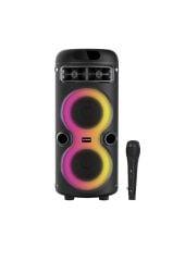 Bluetooth Hoparlör Rgb Işıklı Mikrofonlu Taşınabilir Speaker D41 Siyah