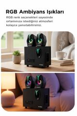 Bilgisayar Hoparlörü Rgb Işıklı 2IN1 Subwoofer Bluetooth Hoparlör Speaker D37 Siyah