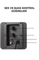 Torima D37 Siyah Bluetooth Hoparlör 2in1 Subwoofer RGB Işıklı Bilgisayar Hoparlörü Speaker