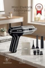 Mini Şarjlı Araç Süpürgesi Çok Fonksiyonlu Üflemeli El Süpürgesi LT107C Siyah