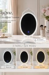 Dekoratif Kristal Elmas Led Işıklı Masa Aynası LW11