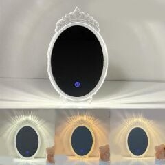 Dekoratif Kristal Elmas Led Işıklı Masa Aynası LW11