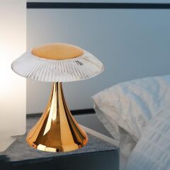 Abajur Kristal Elmas Masa Lambası Led Işıklı Akrilik Gece Lambası LW-31 Altın