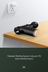 Torima BX-720 Siyah Darbeli Titreşimli Şarjlı Sporcu Masaj Tabancası Masaj Aleti Kas Egzersiz Aleti