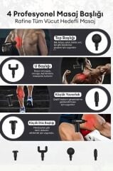 Masaj Tabancası Sporcu Masaj Aleti Titreşimli Şarjlı Kas Egzersiz Aleti BX720 Siyah