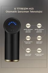 Masaj Tabancası Sporcu Masaj Aleti Titreşimli Şarjlı Kas Egzersiz Aleti BX720 Siyah