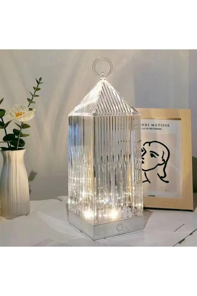 Kristal Elmas 16 Renkli Masa Lambası Led Işıklı Kumandalı Akrilik Gece Lambası LW19
