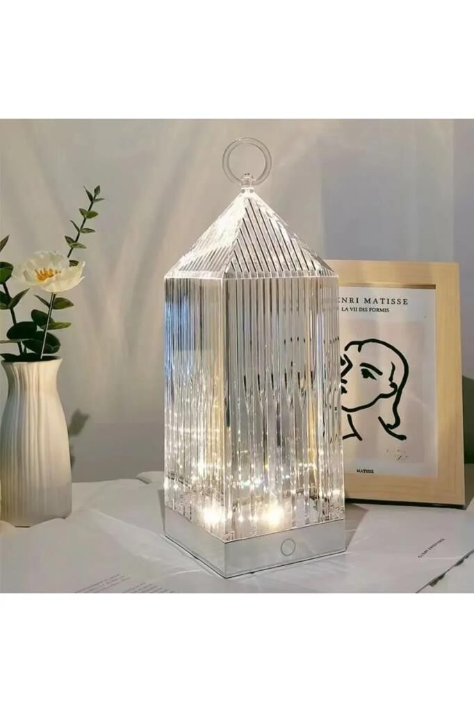 Kristal Elmas 16 Renkli Masa Lambası Led Işıklı Kumandalı Akrilik Gece Lambası LW19