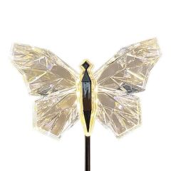 Kelebek Kristal Elmas Masa Lambası Led Işıklı Şarjlı Akrilik Gece Lambası LW-23 Gümüş