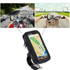 Telefon Tutucu Su Geçirmez Motorsiklet Bisiklet Atv Oto Aksesuarları JX100 Siyah