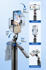 Tripod Çok Amaçlı 1.6M Kamera Telefon Tutucu C17 Siyah