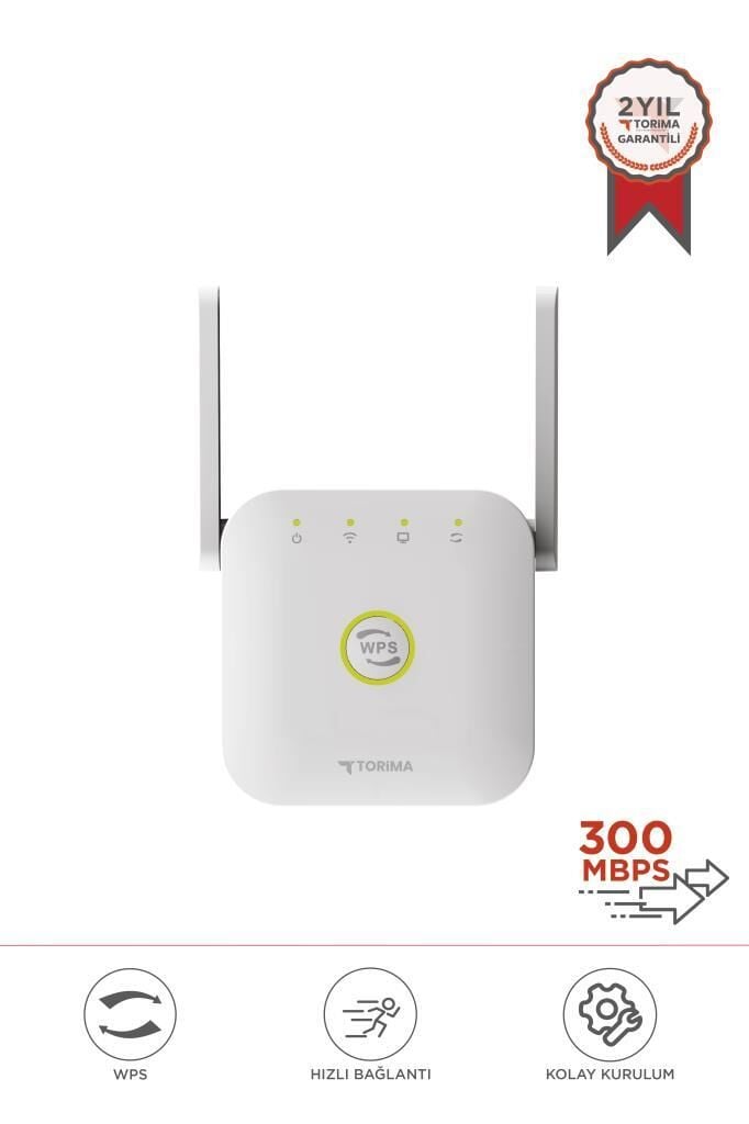 Torima WR-25 Beyaz Wifi Sinyal Yakınlaştırıcı Güçlendirici Router 300Mbps