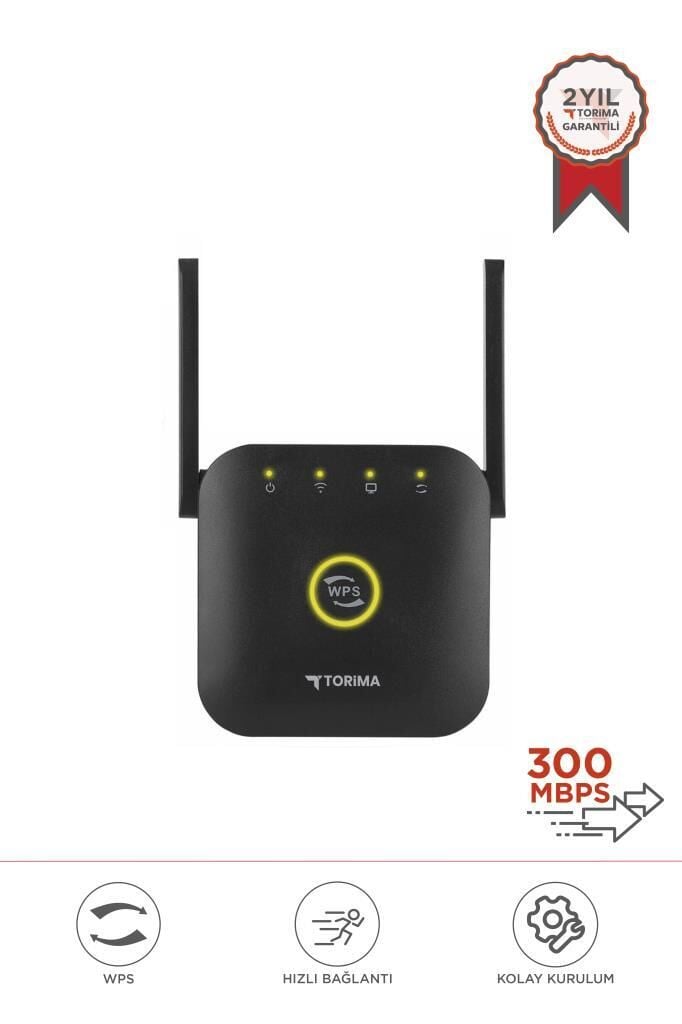 Torima WR-25 Siyah Wifi Sinyal Yakınlaştırıcı Güçlendirici Router 300Mbps