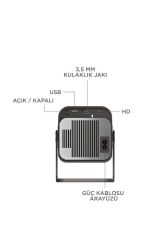 Projeksiyon Cihazı Taşınabilir Ev Sineması Bluetooth Android Akıllı Projektör HY320 Mini Siyah