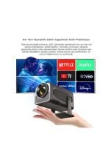 Projeksiyon Cihazı Taşınabilir Ev Sineması Bluetooth Android Akıllı Projektör HY320 Mini Siyah