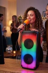 Bluetooth Hoparlör Mikrofonlu Kumandalı Rgb Işıklı Speaker BTS-1908 Siyah