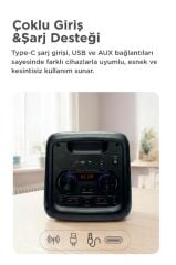Bluetooth Hoparlör Mikrofonlu Kumandalı Rgb Işıklı Speaker BTS-1908 Siyah