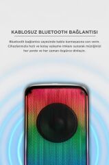 Bluetooth Hoparlör Mikrofonlu Kumandalı Rgb Işıklı Speaker BTS-1908 Siyah
