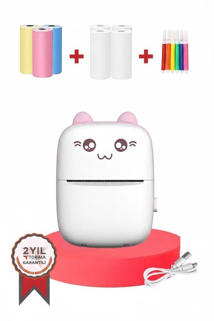 Yazıcı Termal Kablosuz Bağlantılı Ap Kontrol Taşınabilir Mini Yazıcı C9 Pembe