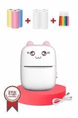 Yazıcı Termal Kablosuz Bağlantılı Ap Kontrol Taşınabilir Mini Yazıcı C9 Pembe