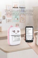 Yazıcı Termal Kablosuz Bağlantılı Ap Kontrol Taşınabilir Mini Yazıcı C9 Pembe