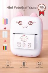 Yazıcı Termal Kablosuz Bağlantılı Ap Kontrol Taşınabilir Mini Yazıcı C9 Pembe