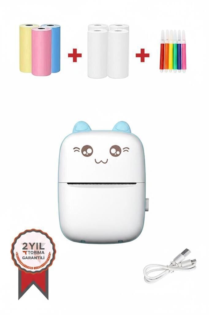 Yazıcı Termal Kablosuz Bağlantılı Ap Kontrol Taşınabilir Mini Yazıcı C9 Mavi