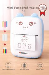 Yazıcı Termal Kablosuz Bağlantılı Ap Kontrol Taşınabilir Mini Yazıcı C9 Mavi