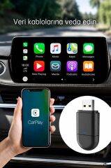 Mini Araç Multimedya Dönüştürücü Adaptör Usb Type-C Uyumlu 2IN1 Kablosuz Carplay TAB06