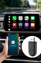 Torima Mini Araç Multimedya Dönüştürücü Adaptör Usb Type-C Uyumlu 2IN1 Kablosuz Carplay TAB06