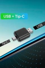 Mini Araç Multimedya Dönüştürücü Adaptör Usb Type-C Uyumlu 2IN1 Kablosuz Carplay TAB06