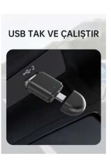 Mini Araç Multimedya Dönüştürücü Adaptör Usb Type-C Uyumlu 2IN1 Kablosuz Carplay TAB06