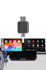 Mini Araç Multimedya Dönüştürücü Adaptör Usb Type-C Uyumlu 2IN1 Kablosuz Carplay TAB06