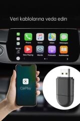 TORİMA TAB06 Mini 2in1 Kablosuz Carplay Usb ve Type-c Uyumlu Araç Multimedya Dönüştürücü Adaptörü