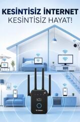 Wifi Router Çift Bant 1600Mbps 4 Anten Yüksek Hızlı AC35Q Siyah
