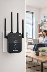 Wifi Router Çift Bant 1600Mbps 4 Anten Yüksek Hızlı AC35Q Siyah