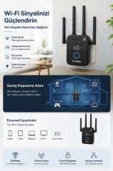 Wifi Router Çift Bant 1600Mbps 4 Anten Yüksek Hızlı AC35Q Siyah