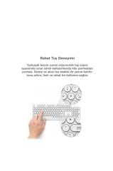 Kablolu Q Klavye Retro Daktilo Görünümlü TK09 Beyaz