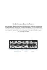 Kablolu Q Klavye Retro Daktilo Görünümlü TK09 Siyah Beyaz