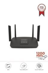 Torima AC06 Siyah Çift Bant Kablosuz WiFi Router 1200Mbps – 2.4GHz & 5GHz  4 Antenli