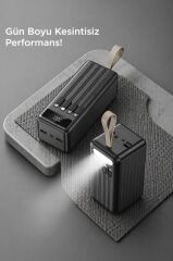 Powerbank Dijital Göstergeli 4 Çıkışlı 80.000 Mah Taşınabilir Hızlı Şarj Aleti TRM1080 Siyah