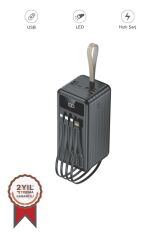 Powerbank Dijital Göstergeli 4 Çıkışlı 80.000 Mah Taşınabilir Hızlı Şarj Aleti TRM1080 Siyah